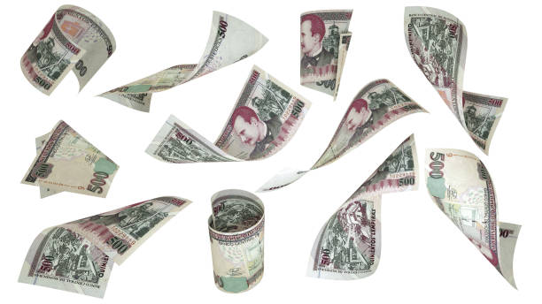 istock 3D rendering of Honduran Lempira notes flying in different angles and orientations isolated on white background 1494947099
