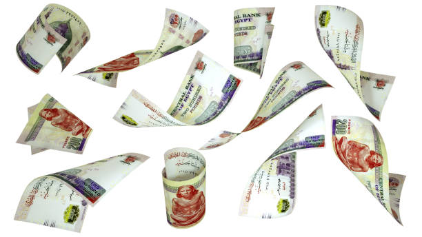 istock 3D rendering of 200 Egyptian pound notes flying in different angles and orientations isolated on white background 1494947467