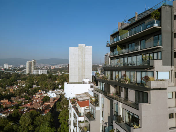 Apartment building in Mexico City stock photo