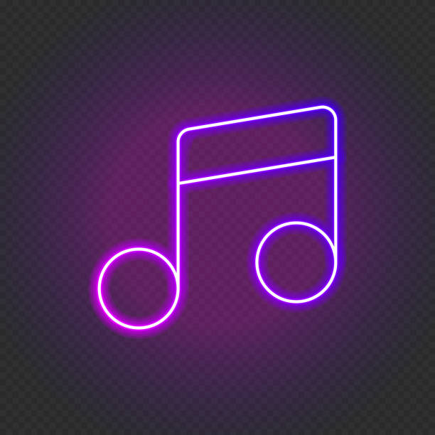 istock Glowing neon music note icon. Colorful music sign. Glowing neon. Vector illustration 1494951620