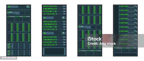 Desain Rak Server Set Berbagai Rak Server Server Di Lemari Pusat Data Ruang Server Server ...