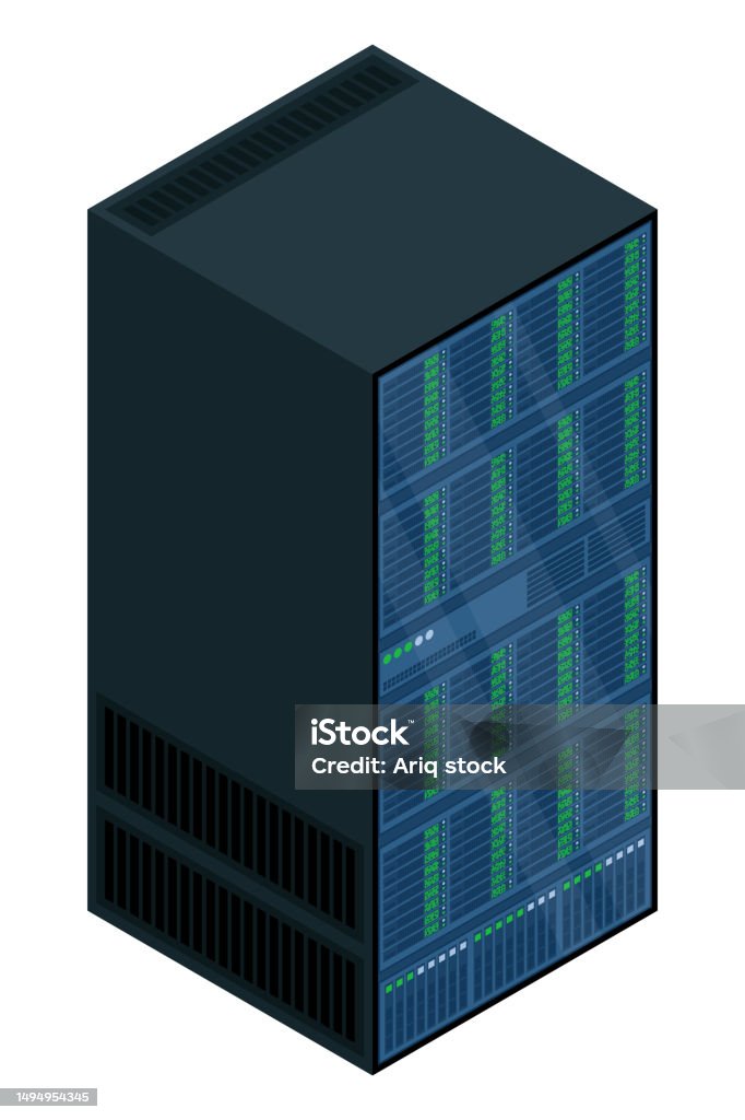 Isometric Server Network Server Room Server In Cabinets Storage ...
