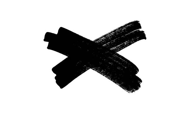 黒いブラシの十字記号 - check mark symbol letter x interface icons点のイラスト素材／クリップアート素材／マンガ素材／アイコン素材