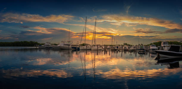 istock Miami Florida - Matheson Hammock  marina at sunset - high resolution panorama 1494987752