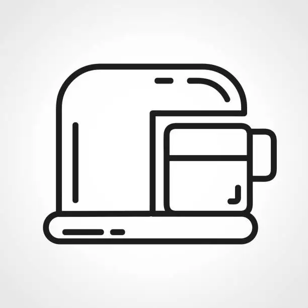 Vector illustration of espresso machine icon. coffee machine thin line icon.