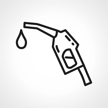 refueling gun icon. gasoline pump outline icon. fuel sign