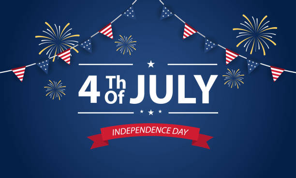 czwarty lipca background design. baner, plakat, kartka z życzeniami. ilustracja wektorowa. - fourth of july backgrounds cheerful happiness stock illustrations