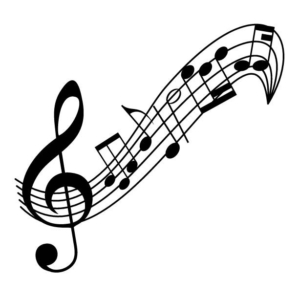 istock Melody line with treble clef, notes. Music festivals background. Classic concert illustration for party flyer, show banner. 1494993145