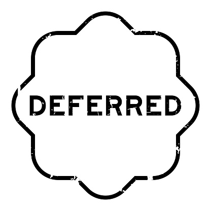 Grunge black deferred word rubber seal stamp on white background