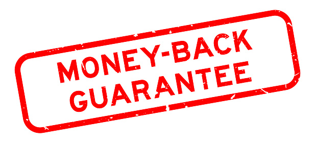 Grunge red money back guarantee word square rubber seal stamp on white background