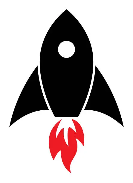 Vector illustration of Retro Rocket Icon