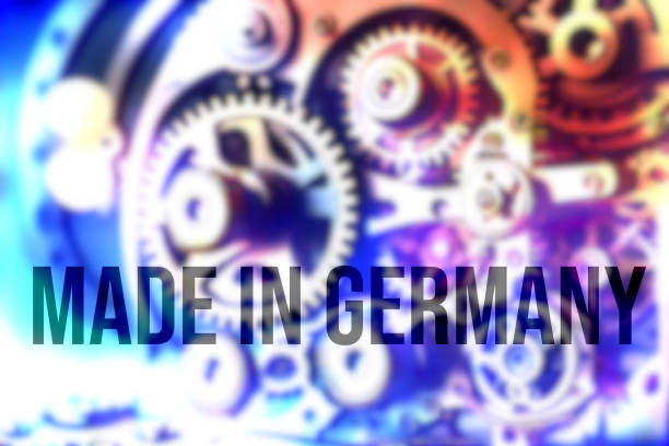 eine maschine und slogan made in germany - made in germany stock-fotos und bilder
