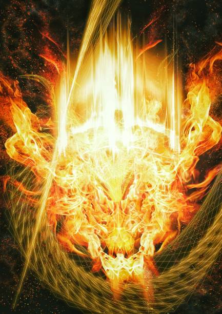 istock 3d illustration of flaming dragon 1495004697