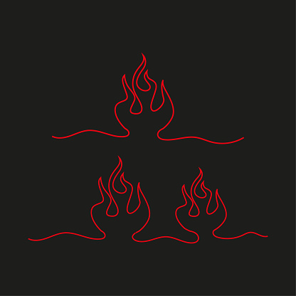 Continuous line of fire. one line. vector illustration. EPS 10.