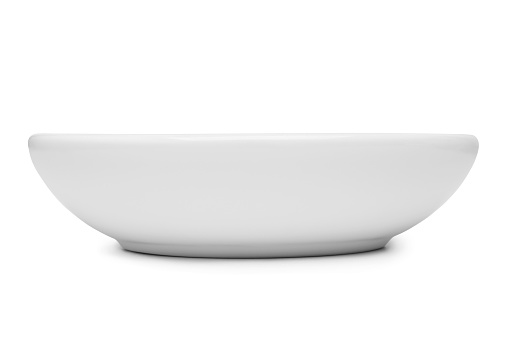 Ceramic bowl on white background