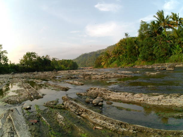 istock Tajum river surface when shallow conditions due to the dry season. 1495011221