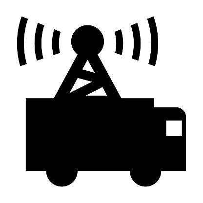 Image illustration of a vehicle with a mobile antenna
