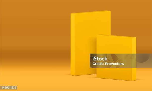Yellow Rectangular Vertical 3d Wall Yellow Rectangle Display Studio Background Decor Element ...