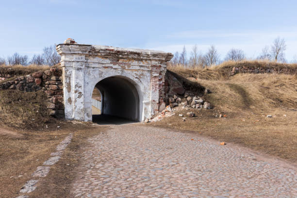 Old gate of the Annenkrone or St Annes Crown, it is an early 18th century fortification in Vyborg, Russia