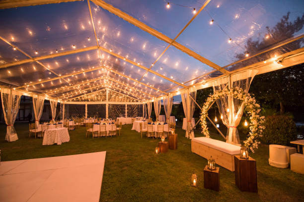 Splendid view of an outdoor wedding premises