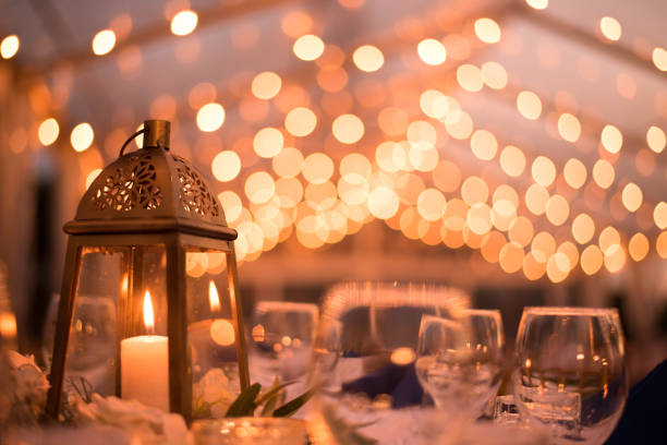 istock Macro view of a Candle light table decoration 1495019219