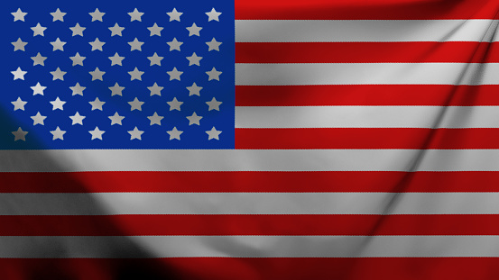Closeup view of the American national flag