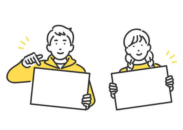 Vector illustration of students with flips