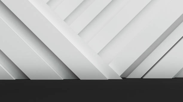 istock Background wall, oblique shape with white background, Prototype for product presentation. ,3D rendering. 1495026891