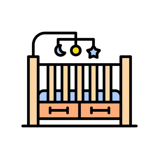 Vector illustration of Crib Icon