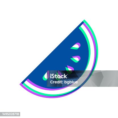 istock Slice of watermelon. Icon with two color overlay on white background 1495028718