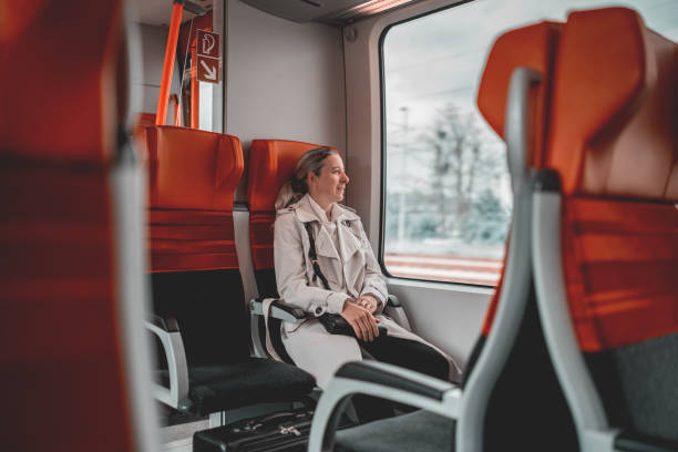 istock woman traveling by train 1495029207