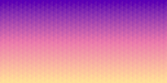 Modern and trendy abstract geometric background. Beautiful mosaic with triangular patterns and a color gradient. This illustration can be used for your design, with space for your text (colors used: Yellow, Beige, Pink, Purple). Vector Illustration (EPS10, well layered and grouped), wide format (2:1). Easy to edit, manipulate, resize or colorize.