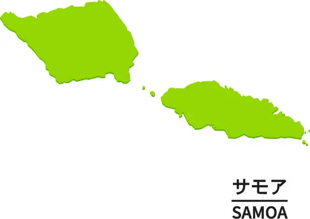 Vector illustration of Map of Samoa
