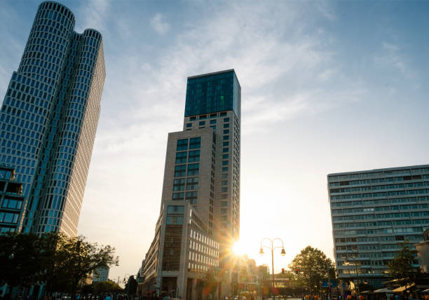 Ho Chi Minh, Vietnam - October 17, 2019 : View of modern high-rise buildings Vietcombank Tower in Ho Chi Minh City, Vietnam on October 17, 2019.
