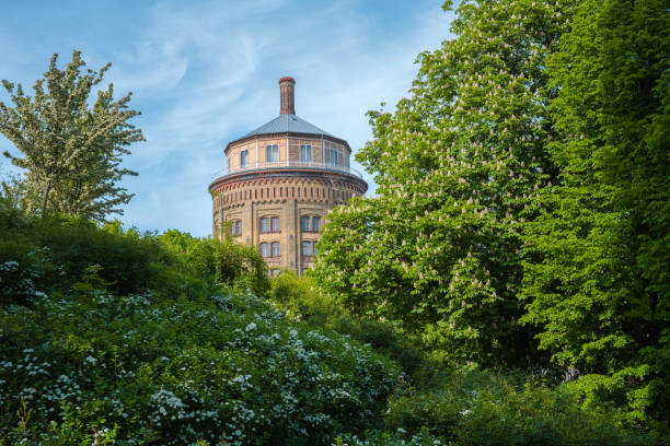 historic water tower in Berlin Prenzlauer Berg on green hill