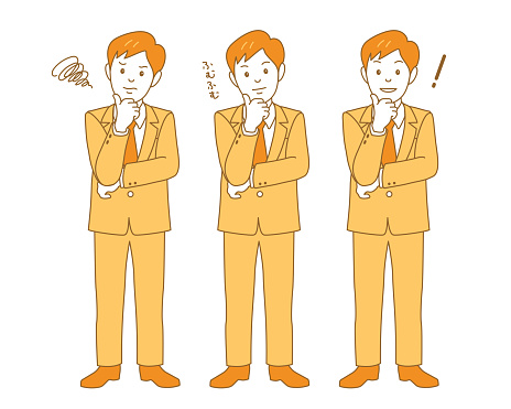 male wearing suit introduction pose and facial expression