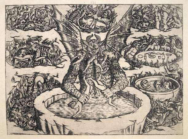 the devourer of souls, horror, hell, demons and devils, trừng phạt, nghệ thuật phục hưng ý thế kỷ 15 - địa ngục hình minh họa sẵn có