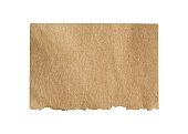 Rough brown ripped paper isolated