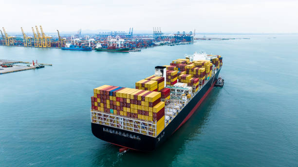 istock cargo container ship carrying in sea to import export goods and distributing products to dealer and consumers across asia pacific worldwide, global business and industry delivery service  by container ship Transport. 1495042904