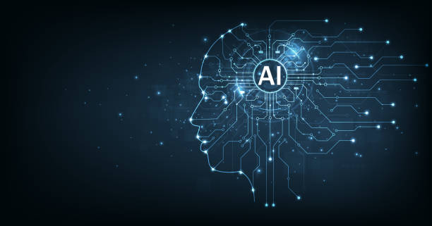 electronic brain and concept of artificial intelligence(ai). - yapay zeka stock illustrations