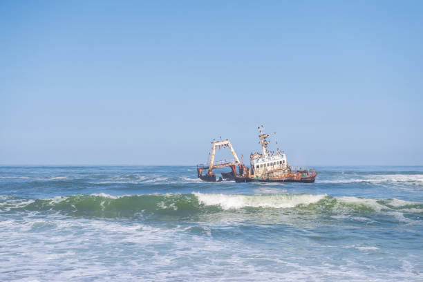 istock Wrecked trawler off the skeleton coast 1495044161