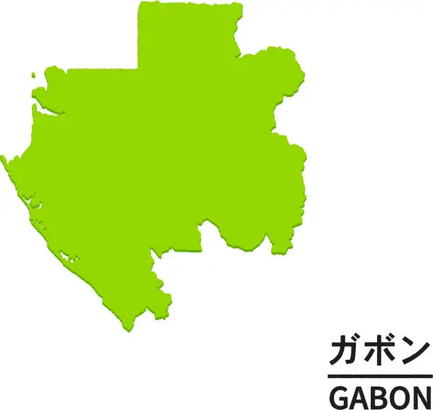 Vector illustration of Map of Gabon