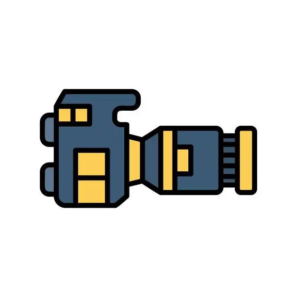 Vector illustration of Dslr Camera Icon