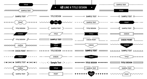 Title Design Rules 48 Line Title Design Of Vector Illustration Good For Any Header Design ...