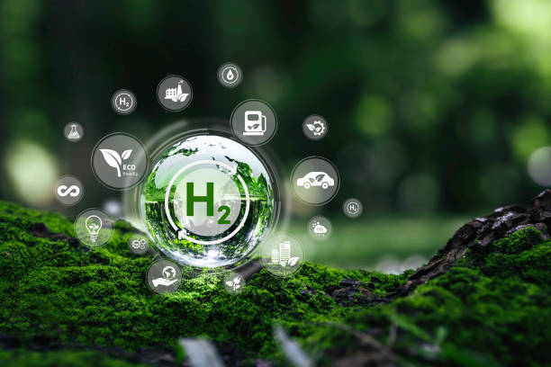istock Crystal globe with Clean hydrogen energy concept and H2 for Sustainable Environment. eco-friendly industry and Climatealternative energy in future for net-zero and Reducing greenhouse gas emissions 1495048044