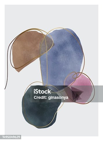 istock Abstract contemporary modern trendy. vector Set of creative minimalist hand painted illustrations for social media, wall decoration, postcard or brochure cover design 1495049629