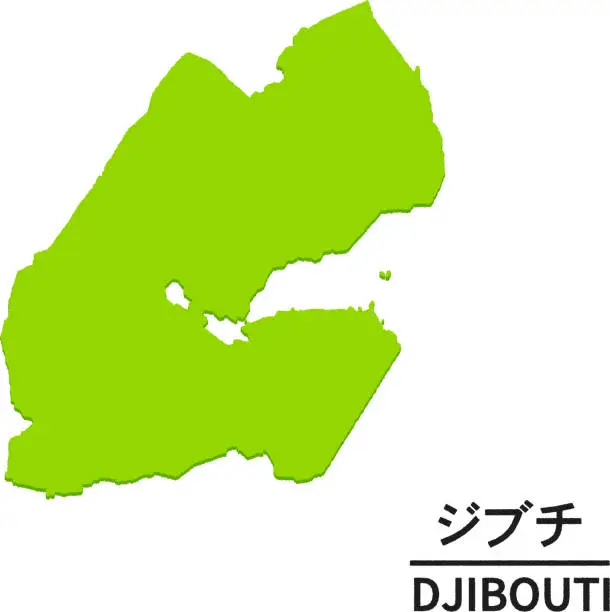 Vector illustration of Map of Djibouti