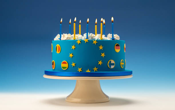 istock European Union Cake on gradient background. 1495053222
