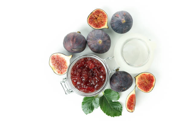 istock Fig jam and ingredients isolated on white background 1495058479