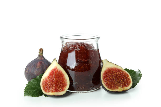 istock Fig jam and ingredients isolated on white background 1495058669